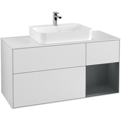 Tvättställsskåp Villeroy & Boch Finion med 3 Lådor Hylla och Bänkskiva för Ytmonterat Tvättställ