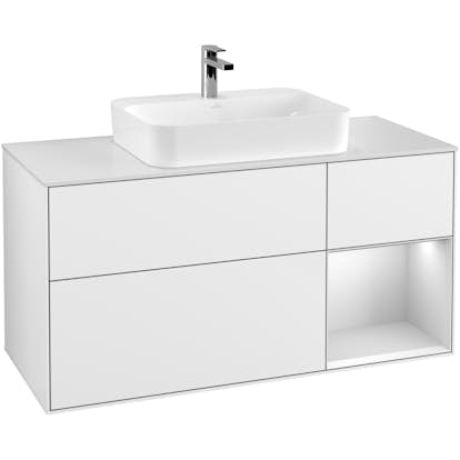 Tvättställsskåp Villeroy & Boch Finion med 3 Lådor Hylla och Bänkskiva för Ytmonterat Tvättställ