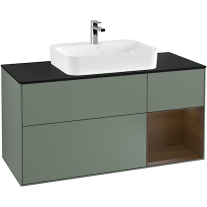 Tvättställsskåp Villeroy & Boch Finion med 3 Lådor Hylla och Bänkskiva för Ytmonterat Tvättställ