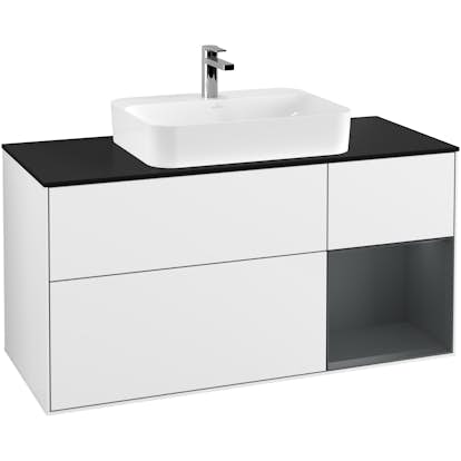 Tvättställsskåp Villeroy & Boch Finion med 3 Lådor Hylla och Bänkskiva för Ytmonterat Tvättställ