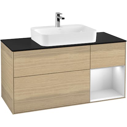 Tvättställsskåp Villeroy & Boch Finion med 3 Lådor Hylla och Bänkskiva för Ytmonterat Tvättställ
