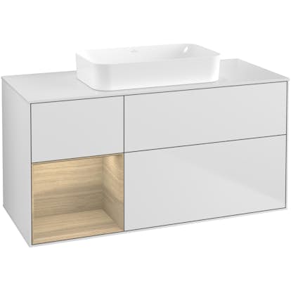 Tvättställsskåp Villeroy & Boch Finion med 3 Lådor Hylla och Bänkskiva för Fristående Tvättställ