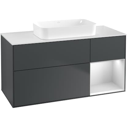 Tvättställsskåp Villeroy & Boch Finion med 3 Lådor Hylla och Bänkskiva för Fristående Tvättställ