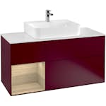 Tvättställsskåp Villeroy & Boch Finion med 3 Lådor Hylla och Bänkskiva för Centrerat Tvättställ
