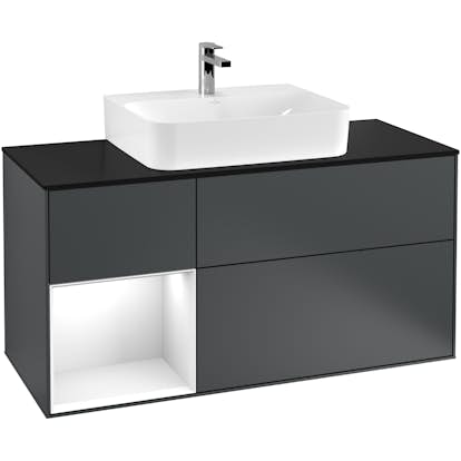 Tvättställsskåp Villeroy & Boch Finion med 3 Lådor Hylla och Bänkskiva för Centrerat Tvättställ