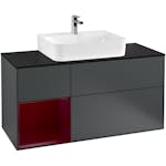 Tvättställsskåp Villeroy & Boch Finion med 3 Lådor Hylla och Bänkskiva för Centrerat Tvättställ