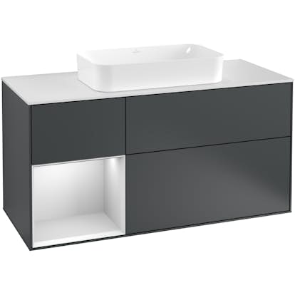 Tvättställsskåp Villeroy & Boch Finion med 3 Lådor Hylla och Bänkskiva för Fristående Tvättställ