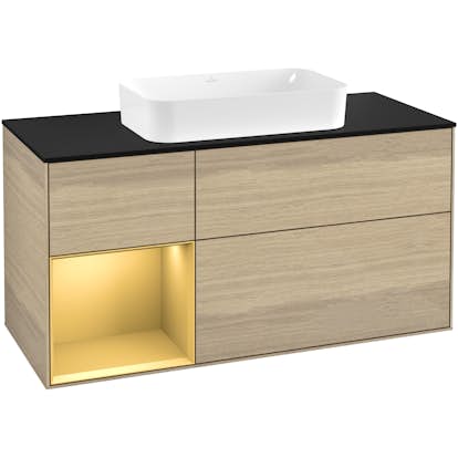 Tvättställsskåp Villeroy & Boch Finion med 3 Lådor Hylla och Bänkskiva för Fristående Tvättställ