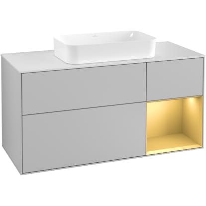 Tvättställsskåp Villeroy & Boch Finion med 3 Lådor Hylla och Bänkskiva för Fristående Tvättställ