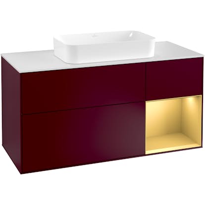 Tvättställsskåp Villeroy & Boch Finion med 3 Lådor Hylla och Bänkskiva för Fristående Tvättställ