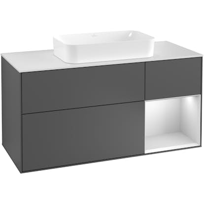 Tvättställsskåp Villeroy & Boch Finion med 3 Lådor Hylla och Bänkskiva för Fristående Tvättställ