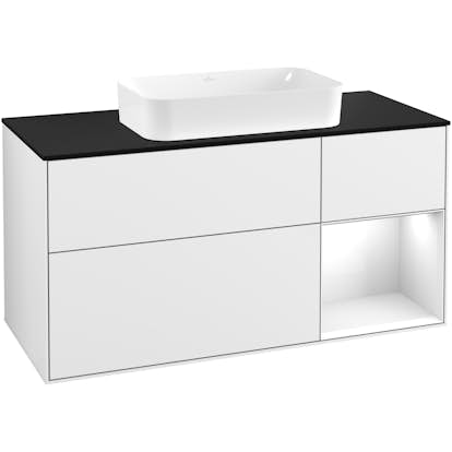 Tvättställsskåp Villeroy & Boch Finion med 3 Lådor Hylla och Bänkskiva för Fristående Tvättställ