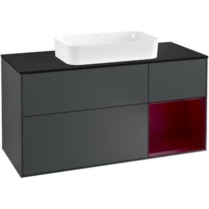Tvättställsskåp Villeroy & Boch Finion med 3 Lådor Hylla och Bänkskiva för Fristående Tvättställ