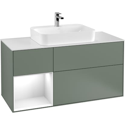 Tvättställsskåp Villeroy & Boch Finion med 3 Lådor Hylla och Bänkskiva för Ytmonterat Tvättställ