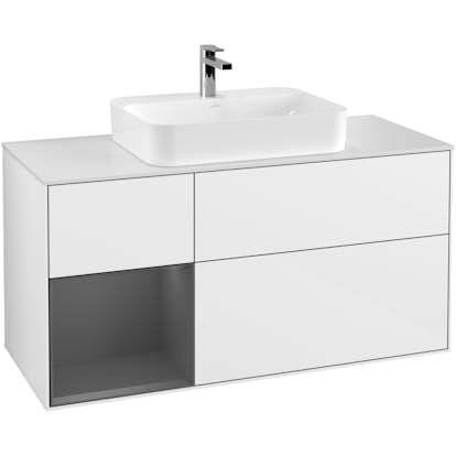 Tvättställsskåp Villeroy & Boch Finion med 3 Lådor Hylla och Bänkskiva för Ytmonterat Tvättställ