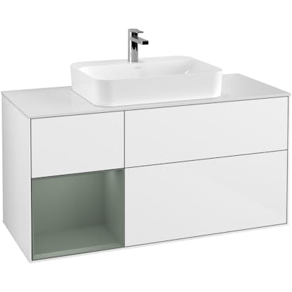 Tvättställsskåp Villeroy & Boch Finion med 3 Lådor Hylla och Bänkskiva för Ytmonterat Tvättställ