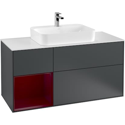 Tvättställsskåp Villeroy & Boch Finion med 3 Lådor Hylla och Bänkskiva för Ytmonterat Tvättställ