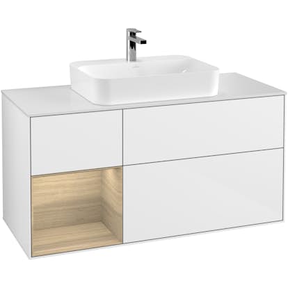 Tvättställsskåp Villeroy & Boch Finion med 3 Lådor Hylla och Bänkskiva för Ytmonterat Tvättställ