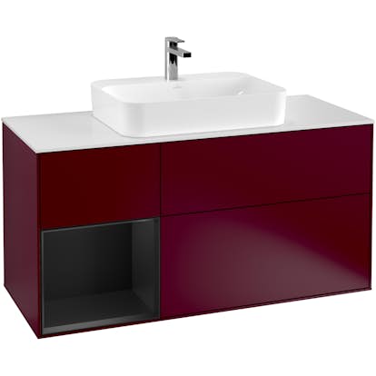 Tvättställsskåp Villeroy & Boch Finion med 3 Lådor Hylla och Bänkskiva för Ytmonterat Tvättställ