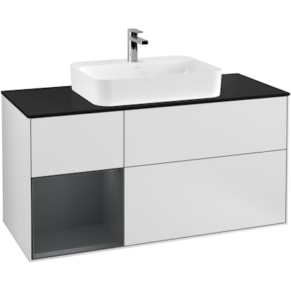 Tvättställsskåp Villeroy & Boch Finion med 3 Lådor Hylla och Bänkskiva för Ytmonterat Tvättställ