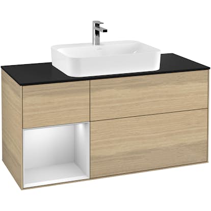 Tvättställsskåp Villeroy & Boch Finion med 3 Lådor Hylla och Bänkskiva för Ytmonterat Tvättställ