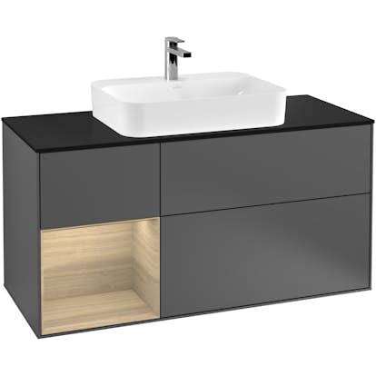 Tvättställsskåp Villeroy & Boch Finion med 3 Lådor Hylla och Bänkskiva för Ytmonterat Tvättställ