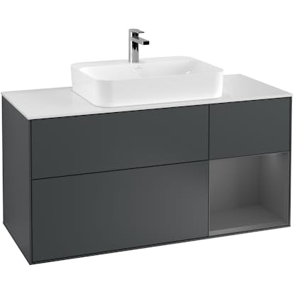 Tvättställsskåp Villeroy & Boch Finion med 3 Lådor Hylla och Bänkskiva för Ytmonterat Tvättställ