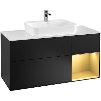 Tvättställsskåp Villeroy & Boch Finion med 3 Lådor Hylla och Bänkskiva för Ytmonterat Tvättställ