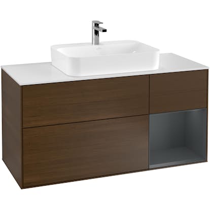 Tvättställsskåp Villeroy & Boch Finion med 3 Lådor Hylla och Bänkskiva för Ytmonterat Tvättställ