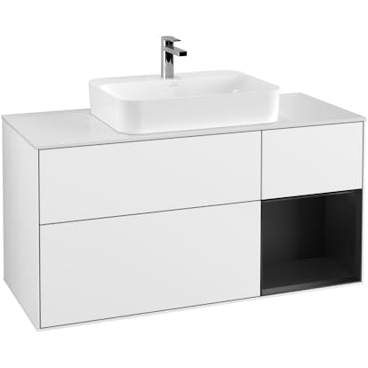 Tvättställsskåp Villeroy & Boch Finion med 3 Lådor Hylla och Bänkskiva för Ytmonterat Tvättställ