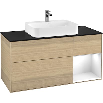 Tvättställsskåp Villeroy & Boch Finion med 3 Lådor Hylla och Bänkskiva för Ytmonterat Tvättställ