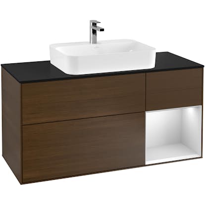 Tvättställsskåp Villeroy & Boch Finion med 3 Lådor Hylla och Bänkskiva för Ytmonterat Tvättställ