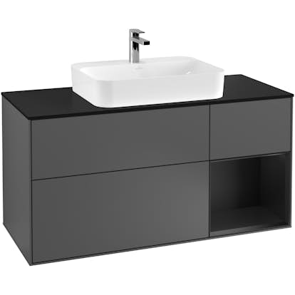 Tvättställsskåp Villeroy & Boch Finion med 3 Lådor Hylla och Bänkskiva för Ytmonterat Tvättställ