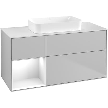 Tvättställsskåp Villeroy & Boch Finion med 3 Lådor Hylla och Bänkskiva för Fristående Tvättställ