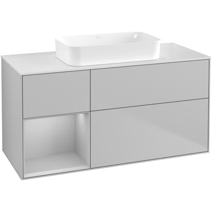 Tvättställsskåp Villeroy & Boch Finion med 3 Lådor Hylla och Bänkskiva för Fristående Tvättställ