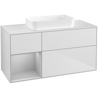 Tvättställsskåp Villeroy & Boch Finion med 3 Lådor Hylla och Bänkskiva för Fristående Tvättställ