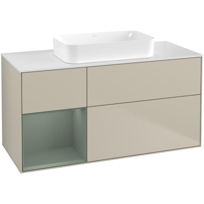 Tvättställsskåp Villeroy & Boch Finion med 3 Lådor Hylla och Bänkskiva för Fristående Tvättställ