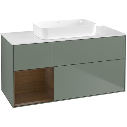 Tvättställsskåp Villeroy & Boch Finion med 3 Lådor Hylla och Bänkskiva för Fristående Tvättställ