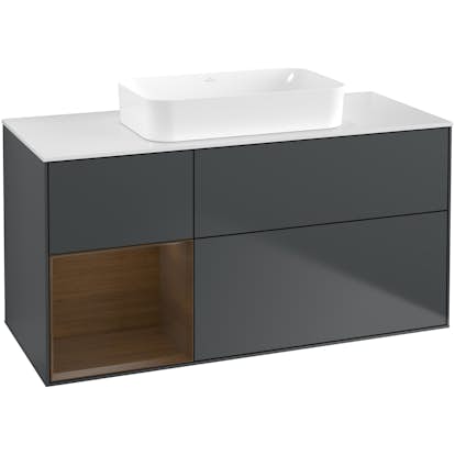 Tvättställsskåp Villeroy & Boch Finion med 3 Lådor Hylla och Bänkskiva för Fristående Tvättställ