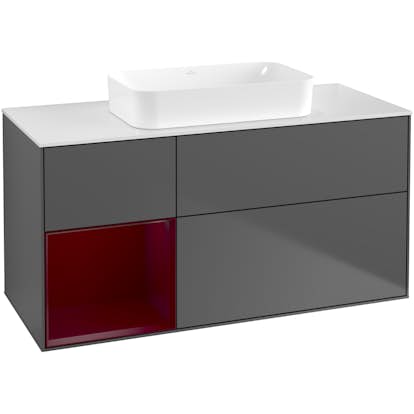 Tvättställsskåp Villeroy & Boch Finion med 3 Lådor Hylla och Bänkskiva för Fristående Tvättställ