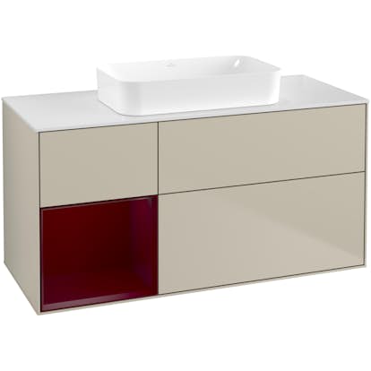 Tvättställsskåp Villeroy & Boch Finion med 3 Lådor Hylla och Bänkskiva för Fristående Tvättställ