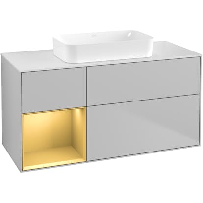 Tvättställsskåp Villeroy & Boch Finion med 3 Lådor Hylla och Bänkskiva för Fristående Tvättställ