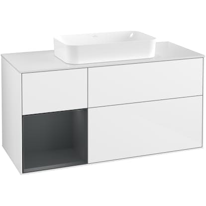 Tvättställsskåp Villeroy & Boch Finion med 3 Lådor Hylla och Bänkskiva för Fristående Tvättställ