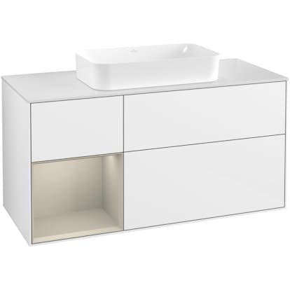 Tvättställsskåp Villeroy & Boch Finion med 3 Lådor Hylla och Bänkskiva för Fristående Tvättställ