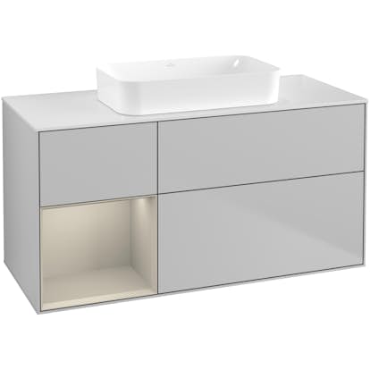 Tvättställsskåp Villeroy & Boch Finion med 3 Lådor Hylla och Bänkskiva för Fristående Tvättställ