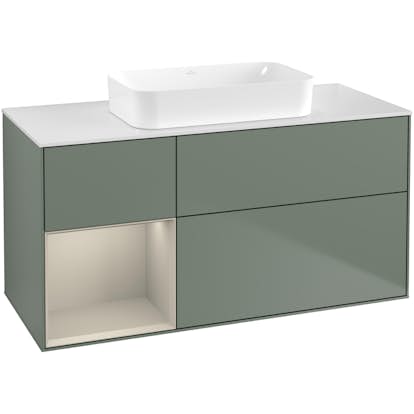 Tvättställsskåp Villeroy & Boch Finion med 3 Lådor Hylla och Bänkskiva för Fristående Tvättställ
