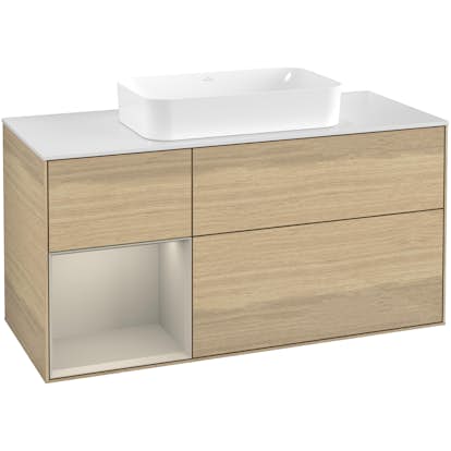 Tvättställsskåp Villeroy & Boch Finion med 3 Lådor Hylla och Bänkskiva för Fristående Tvättställ