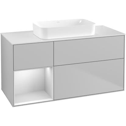 Tvättställsskåp Villeroy & Boch Finion med 3 Lådor Hylla och Bänkskiva för Fristående Tvättställ
