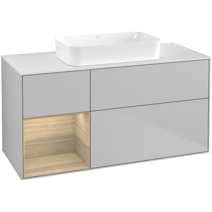 Tvättställsskåp Villeroy & Boch Finion med 3 Lådor Hylla och Bänkskiva för Fristående Tvättställ