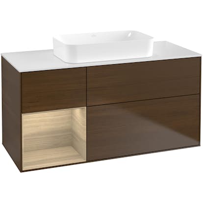 Tvättställsskåp Villeroy & Boch Finion med 3 Lådor Hylla och Bänkskiva för Fristående Tvättställ